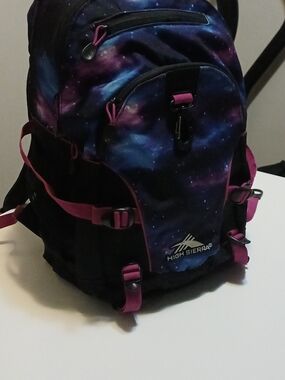 High Sierra Galaxy Print Backpack in Blue, Purple & Pink Accents